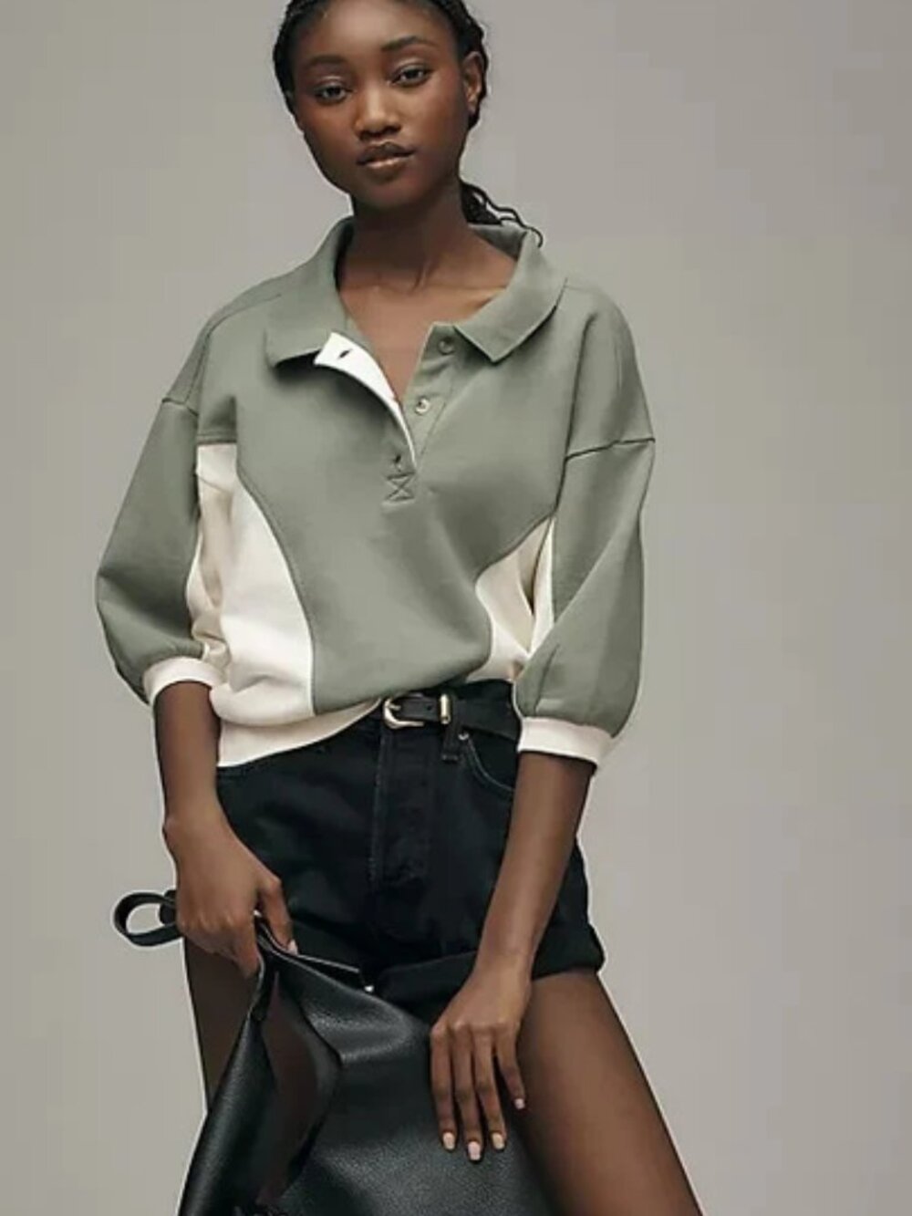 Anthropologie The Niki Bubble Sweatshirt by Pilcro: Colorblock Edition Top XS